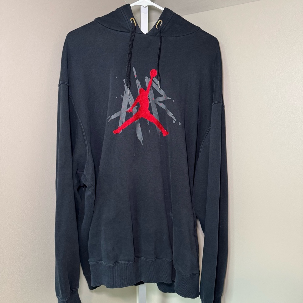 Jordan Air Jumpman Pullover Hoodie‎ Black Red Grey Graphic Mens XXL RN56323